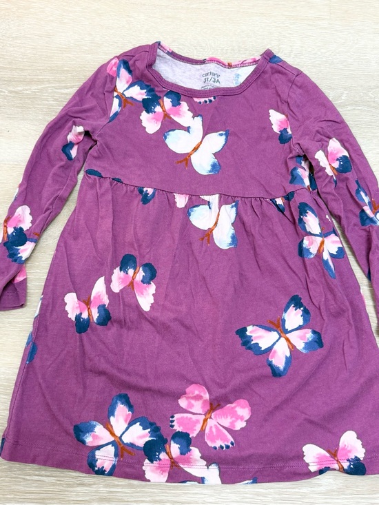 Carter's Other - Carter's Purple Butterfly Long-Sleeve Dress for Kids